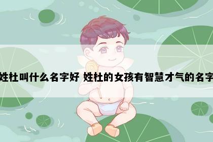 姓杜叫什么名字好 姓杜的女孩有智慧才气的名字